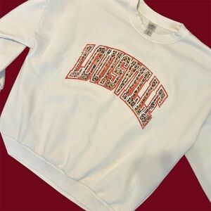 Gameday Couture Louisville Cardinals Leopard Print Crewneck Sweatshirt Size L
